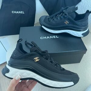 Chanel Black & White sneakers with box, dust bags and gift bag!